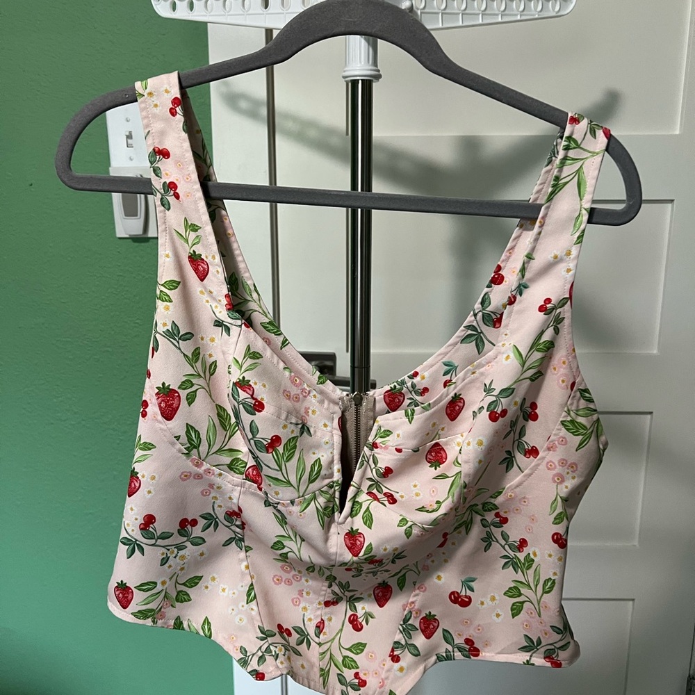 RESA Strawberry Corset Style Tank Top